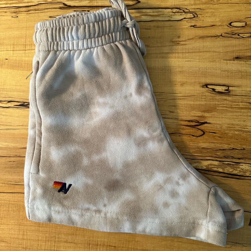 Aviator Nation Beige Tie-Dye Joggers